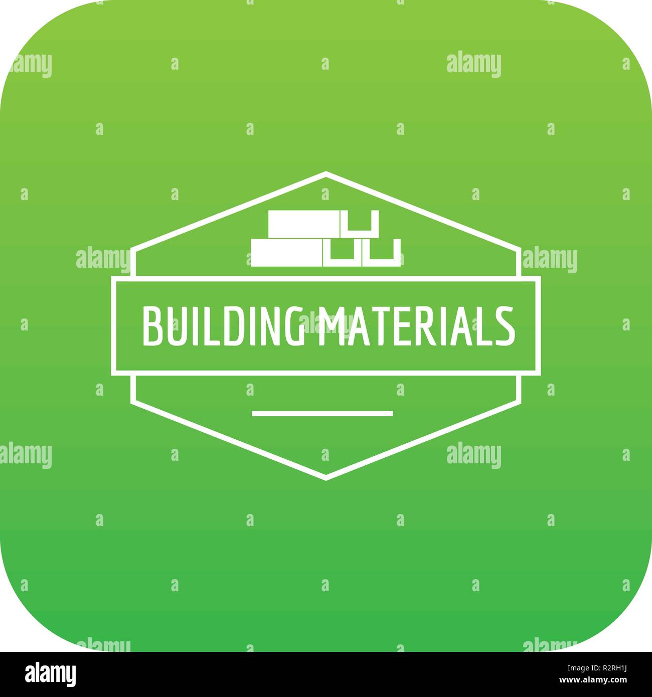 Building emblem icon green vector Stock Vector Image & Art - Alamy