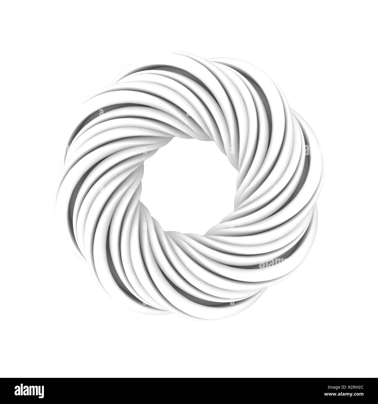 Monochrome Mobius object isolated on a white background. 3d rendering Stock Photo