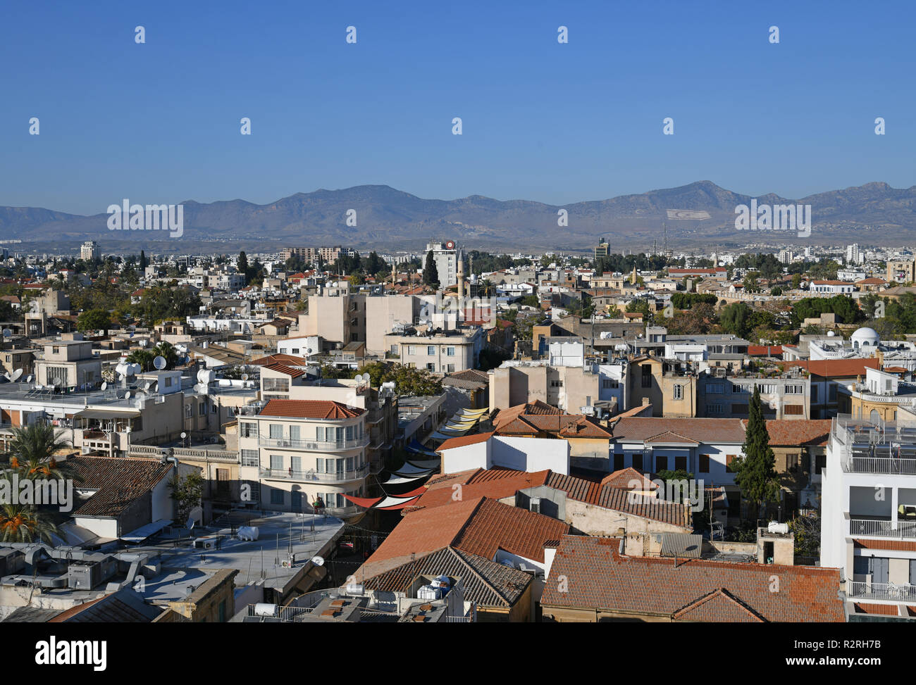 Nicosia, Cyprus Nov 2. 2018. View of northern Turkish part of capital