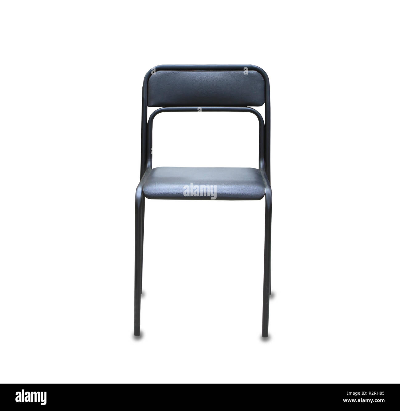 The office chair from black leather. Isolated Stock Photo Alamy