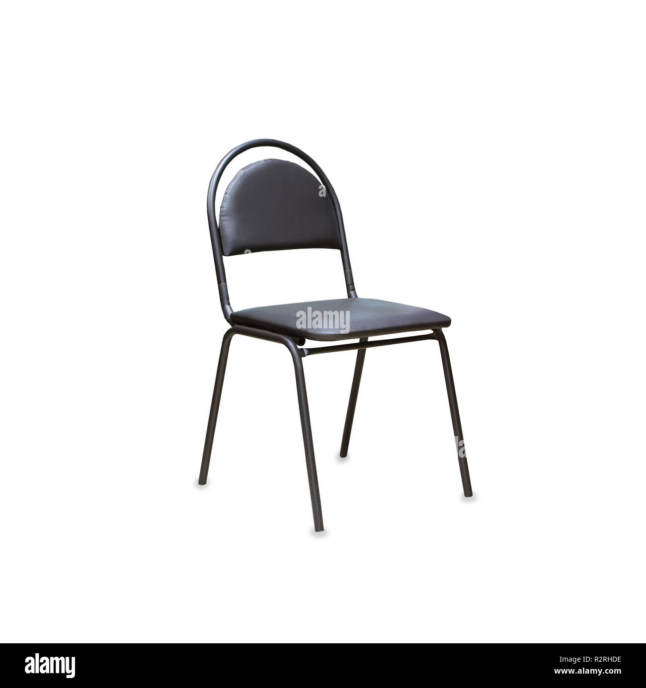 The office chair from black leather. Isolated Stock Photo Alamy