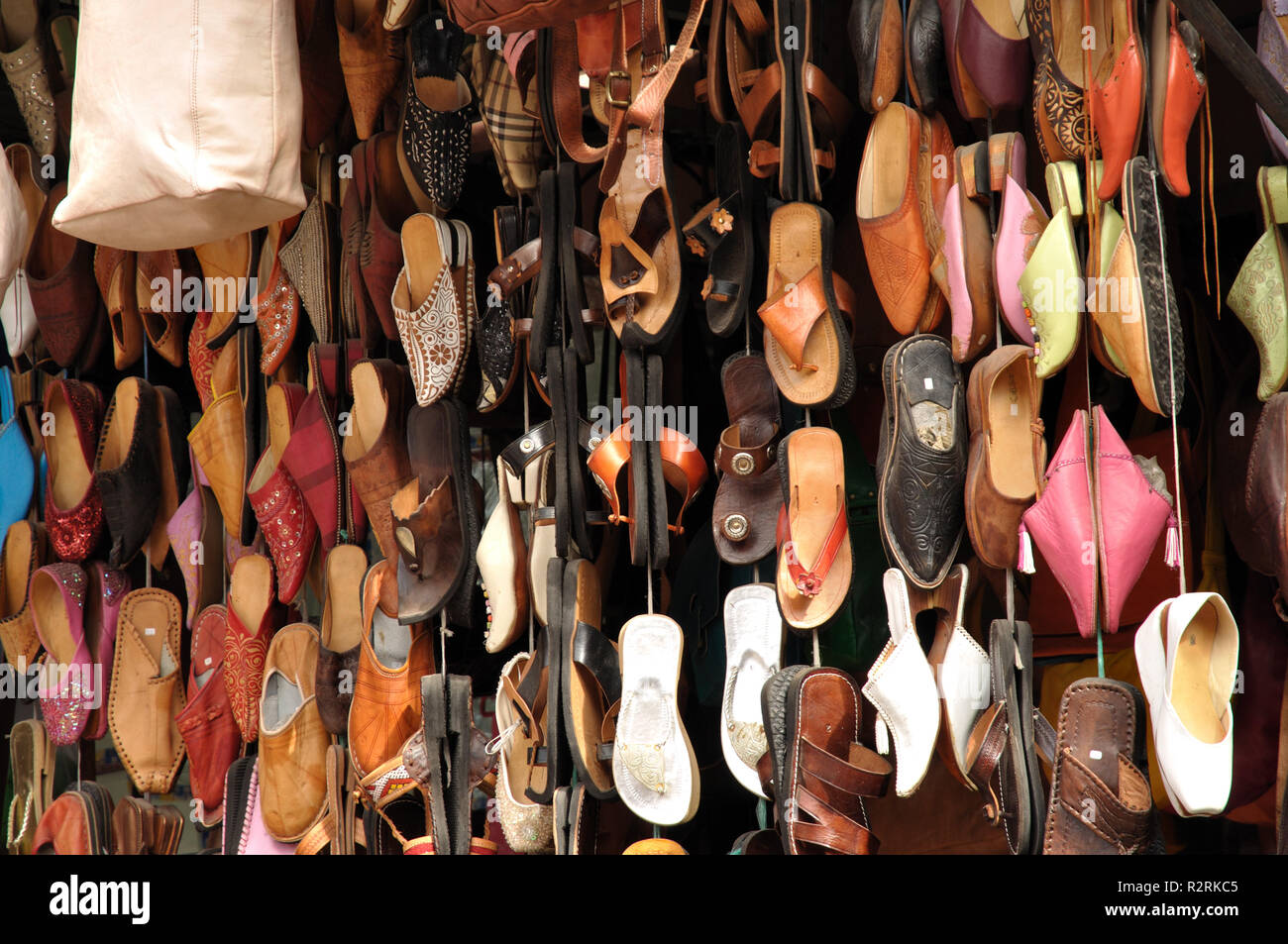 shoe sale in marrakech Stock Photo