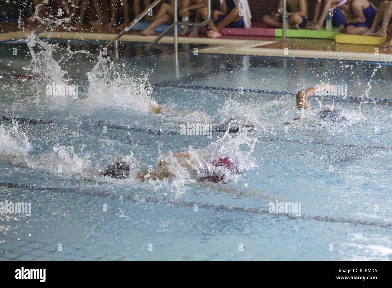 Swimmers from the Marine Corps Air Station Iwakuni Tsunami Youth Swim