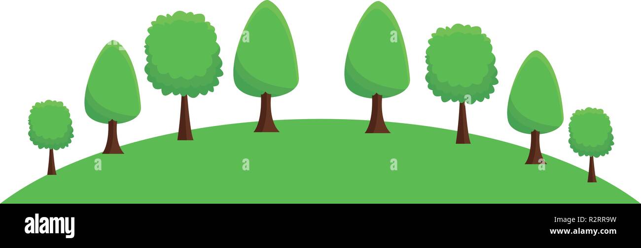 Park with trees nature scenery isolated vector illustration graphic ...