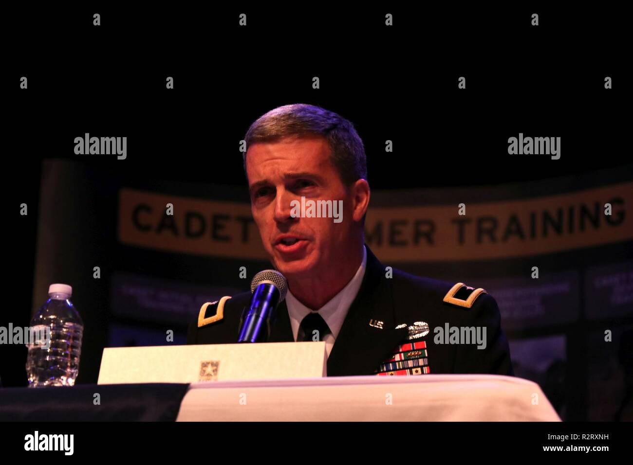 Brig. Gen. Robert K. Ryan, land component commander, District of Columbia National Guard, participate in the fifth annual Cadet Command Senior Leader Development Conference on Nov. 7th, 2018 at Howard University in Washington D.C. The conference was an opportunity for senior leaders to provide guidance and direction to cadets in the Reserve Officer Training Corp. Stock Photo