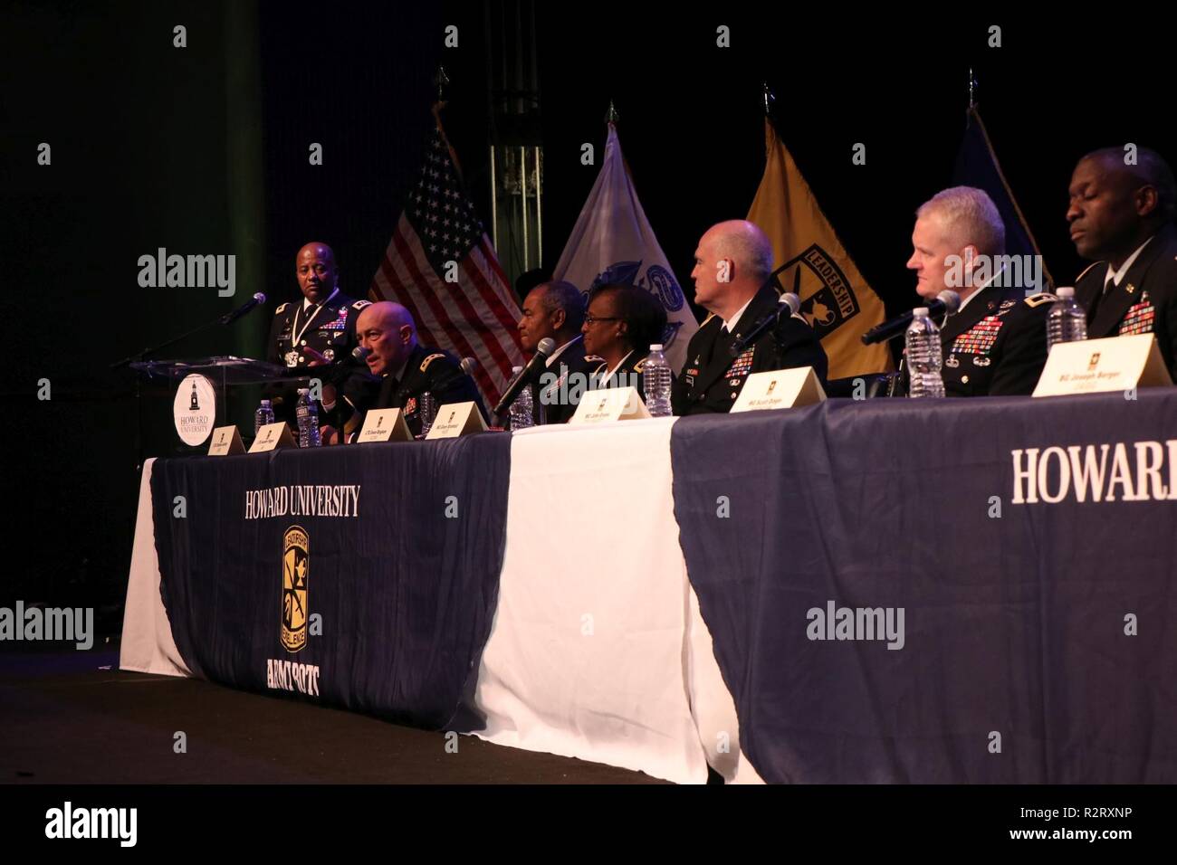 Brig. Gen. Robert K. Ryan, land component commander, District of Columbia National Guard, participate in the fifth annual Cadet Command Senior Leader Development Conference on Nov. 7th, 2018 at Howard University in Washington D.C. The conference was an opportunity for senior leaders to provide guidance and direction to cadets in the Reserve Officer Training Corp. Stock Photo