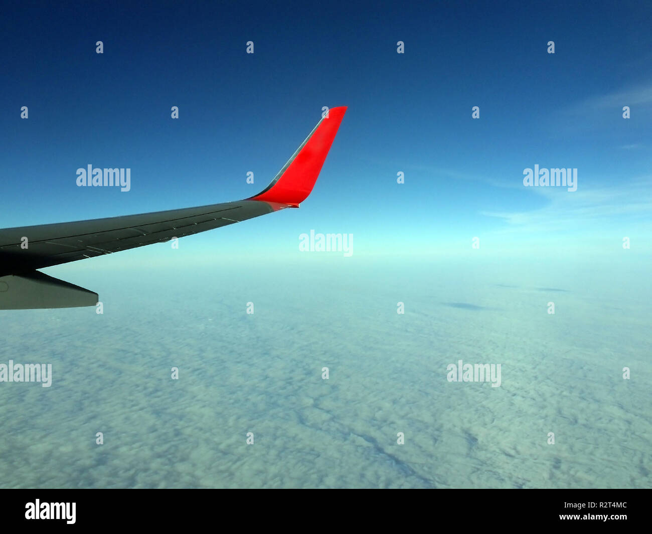 plane in flight Stock Photo