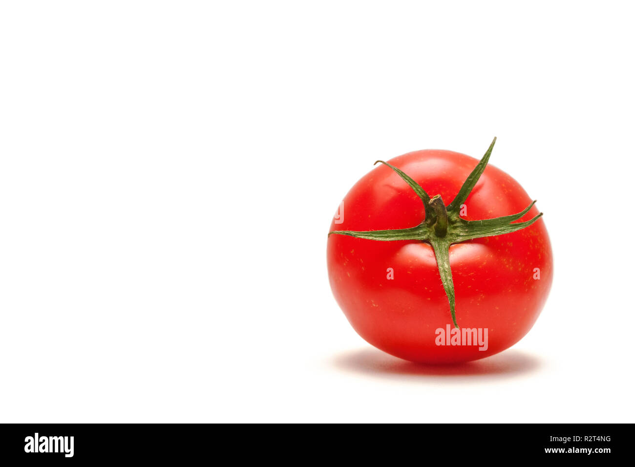 Whole Red Tomato Isolated On White Background. Organic Food. Cooking Ingredients. Pomodoro Timer. Stock Photo