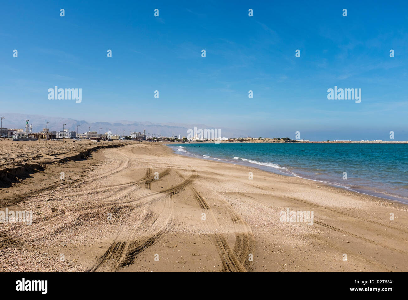 The beach in the district of Nimah, in Sur, Oman Stock Photo