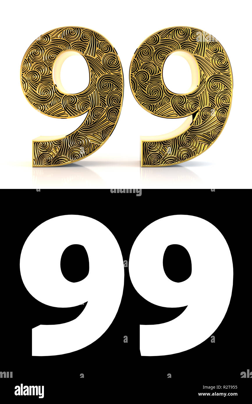 Golden Number Ninety Nine 99 Years On White Background With Pattern Style Zentangle Drop Shadow And Alpha Channel 3d Illustration Stock Photo Alamy Golden Number Ninety Nine 99 Years On White Background With Pattern Style Zentangle Drop Shadow And Alpha Channel 3d Illustration Stock Photo Alamy
