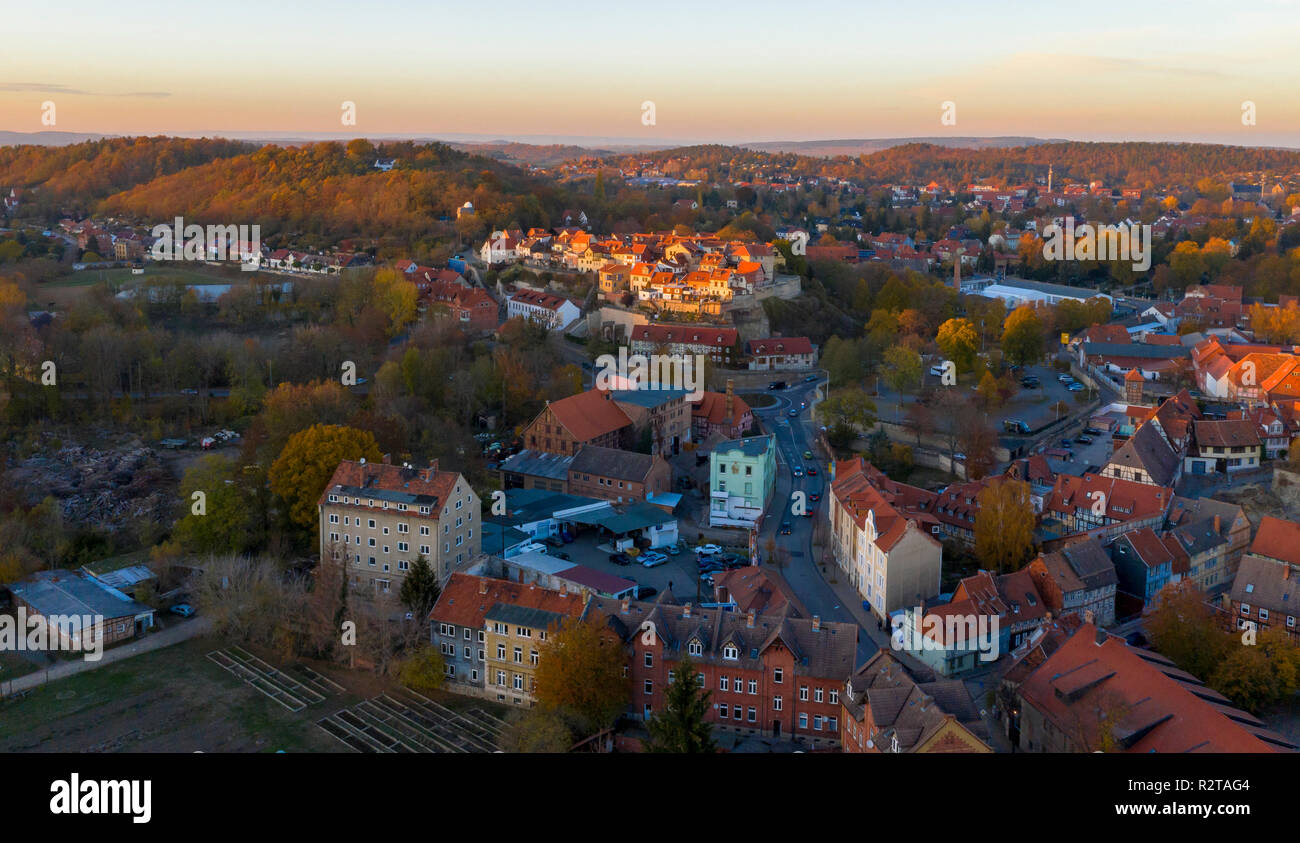 Bilder aus Quedlinburg Harz Luftbildaufnahme Stock Photo