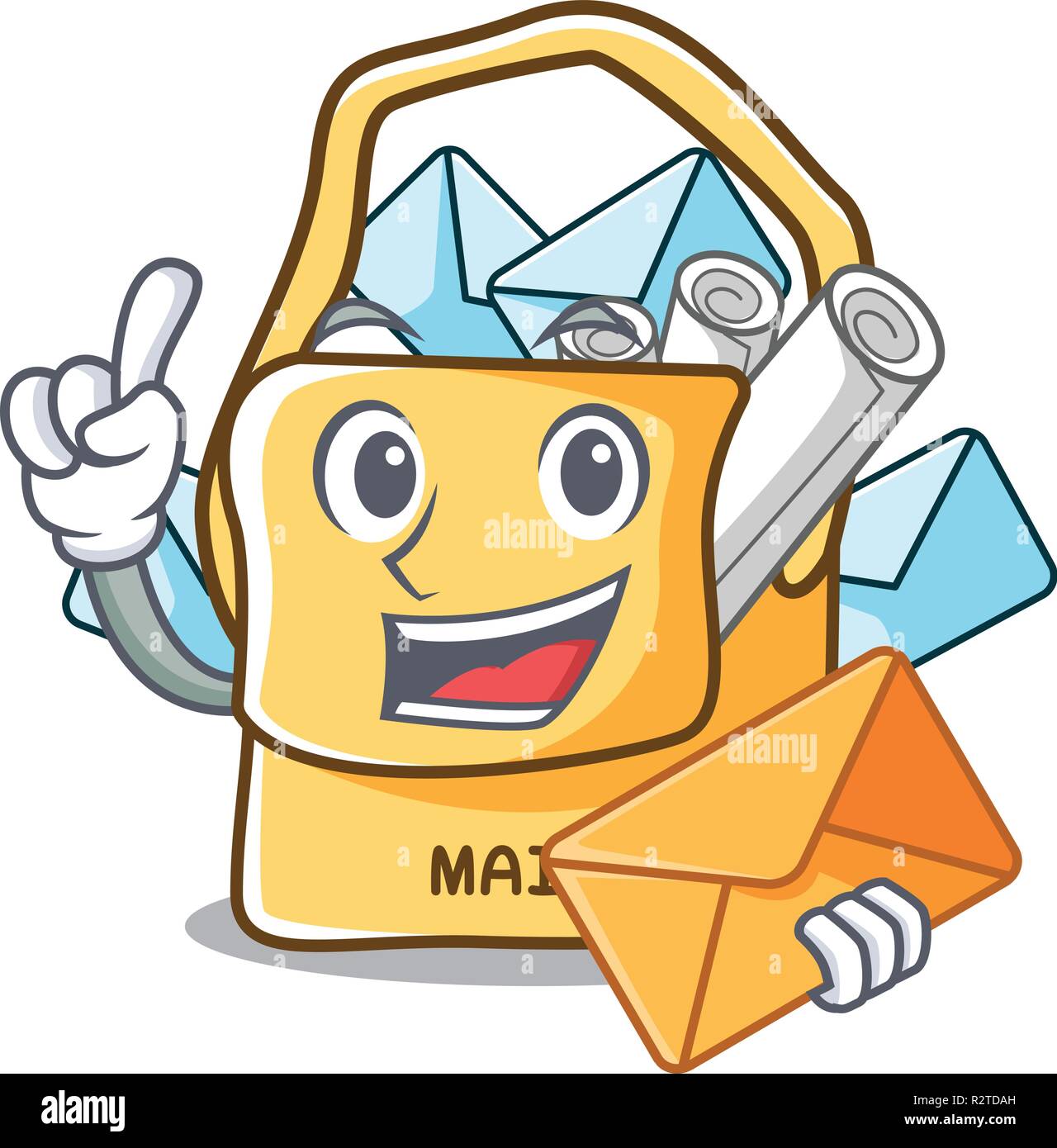 With envelope the bag with shape mail cartoon Stock Vector