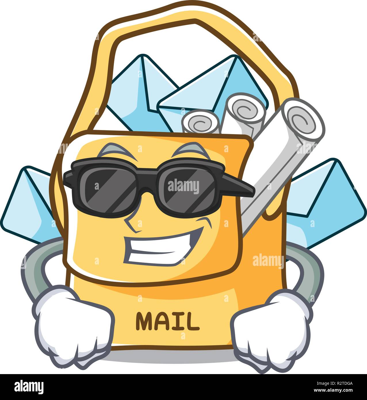 Super cool the bag with shape mail cartoon Stock Vector