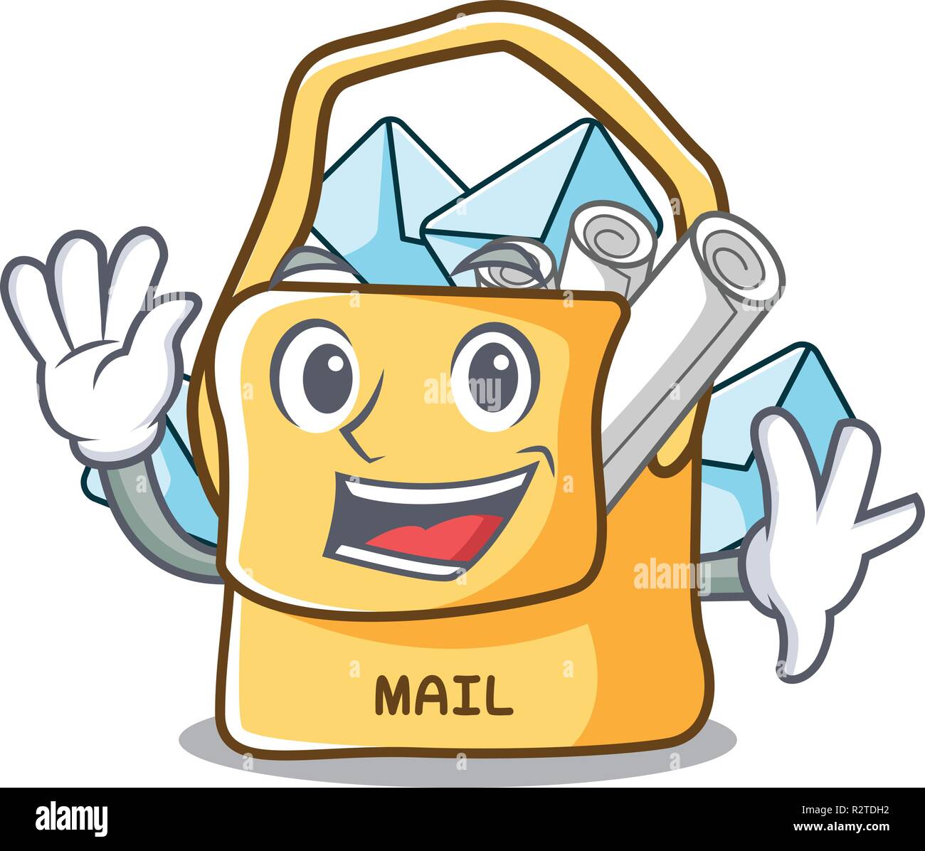 Waving the bag with shape mail cartoon Stock Vector