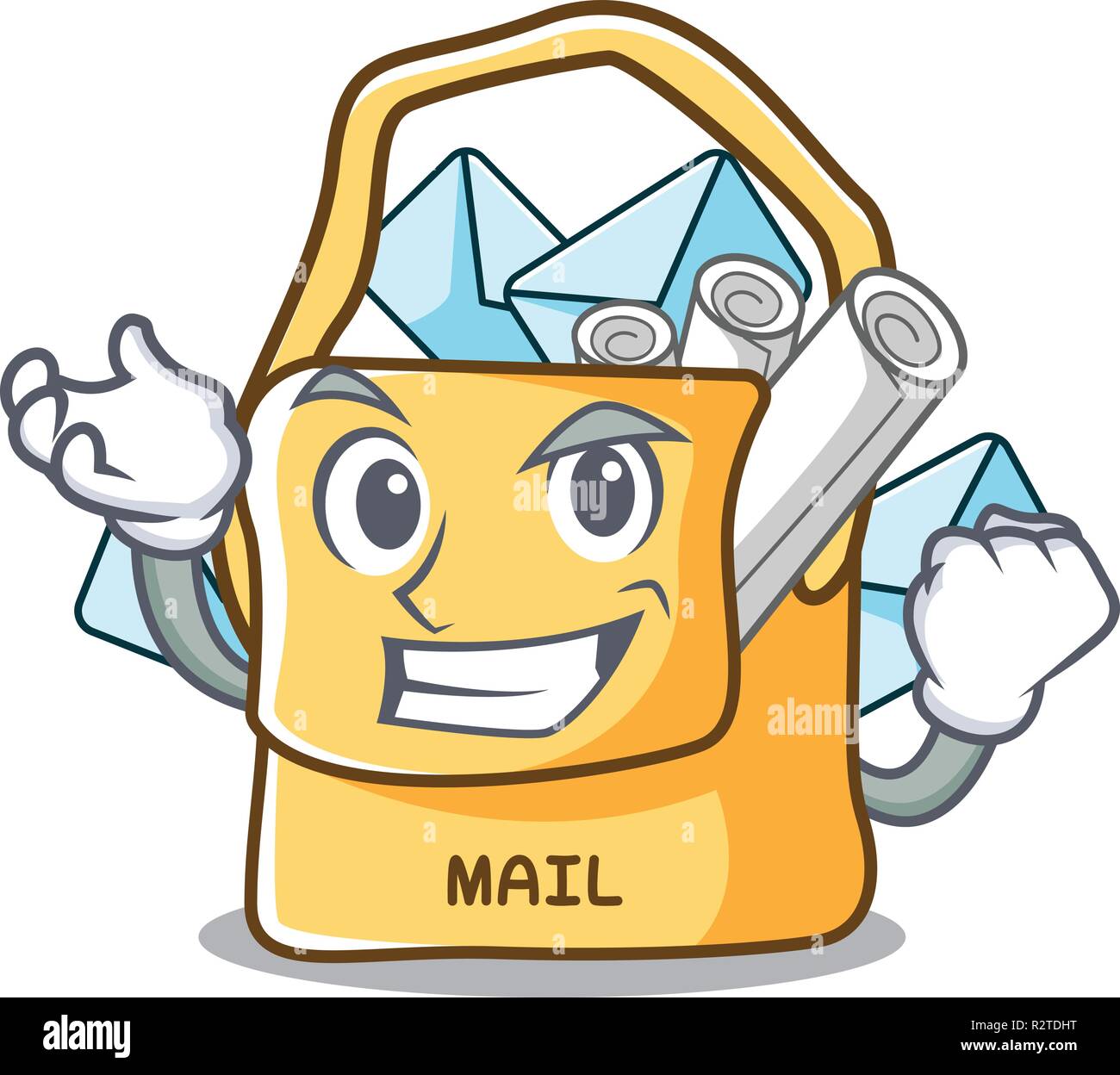 Successful the bag with shape mail cartoon Stock Vector