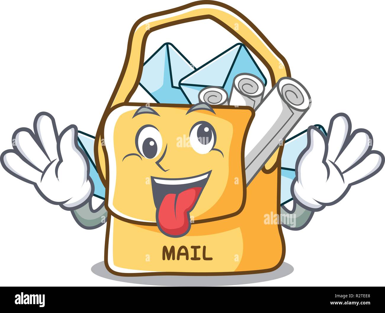 Crazy mail bag character on table front Stock Vector Image & Art Alamy