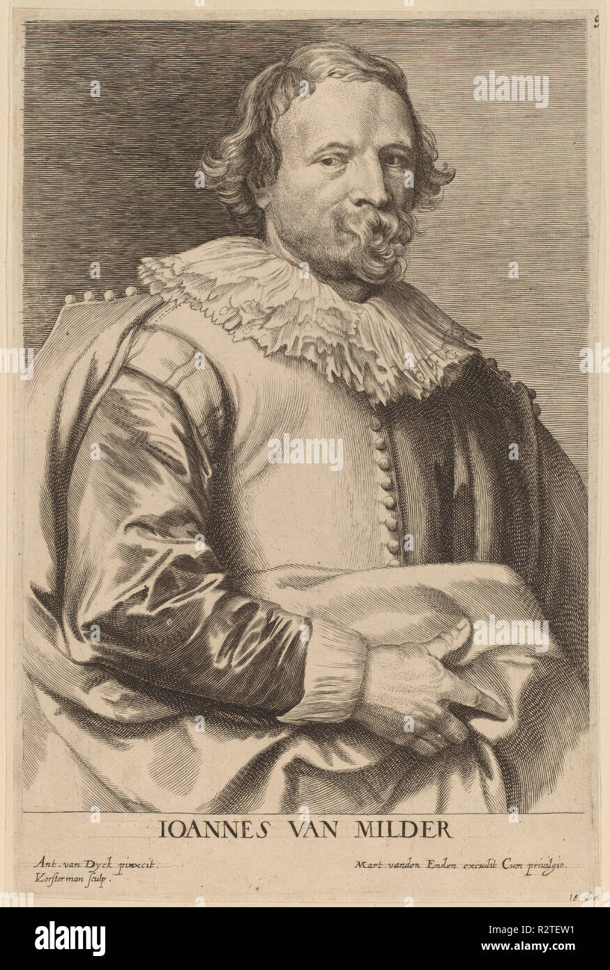 Jan van Mildert. Dated: probably 1626/1641. Medium: engraving. Museum: National Gallery of Art, Washington DC. Author: Lucas Emil Vorsterman after Sir Anthony van Dyck. Stock Photo