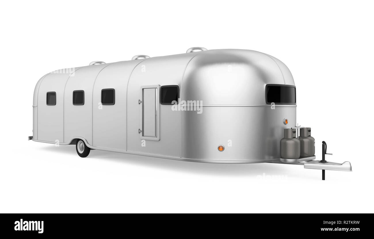 Vintage Camper Trailer Isolated Stock Photo Alamy