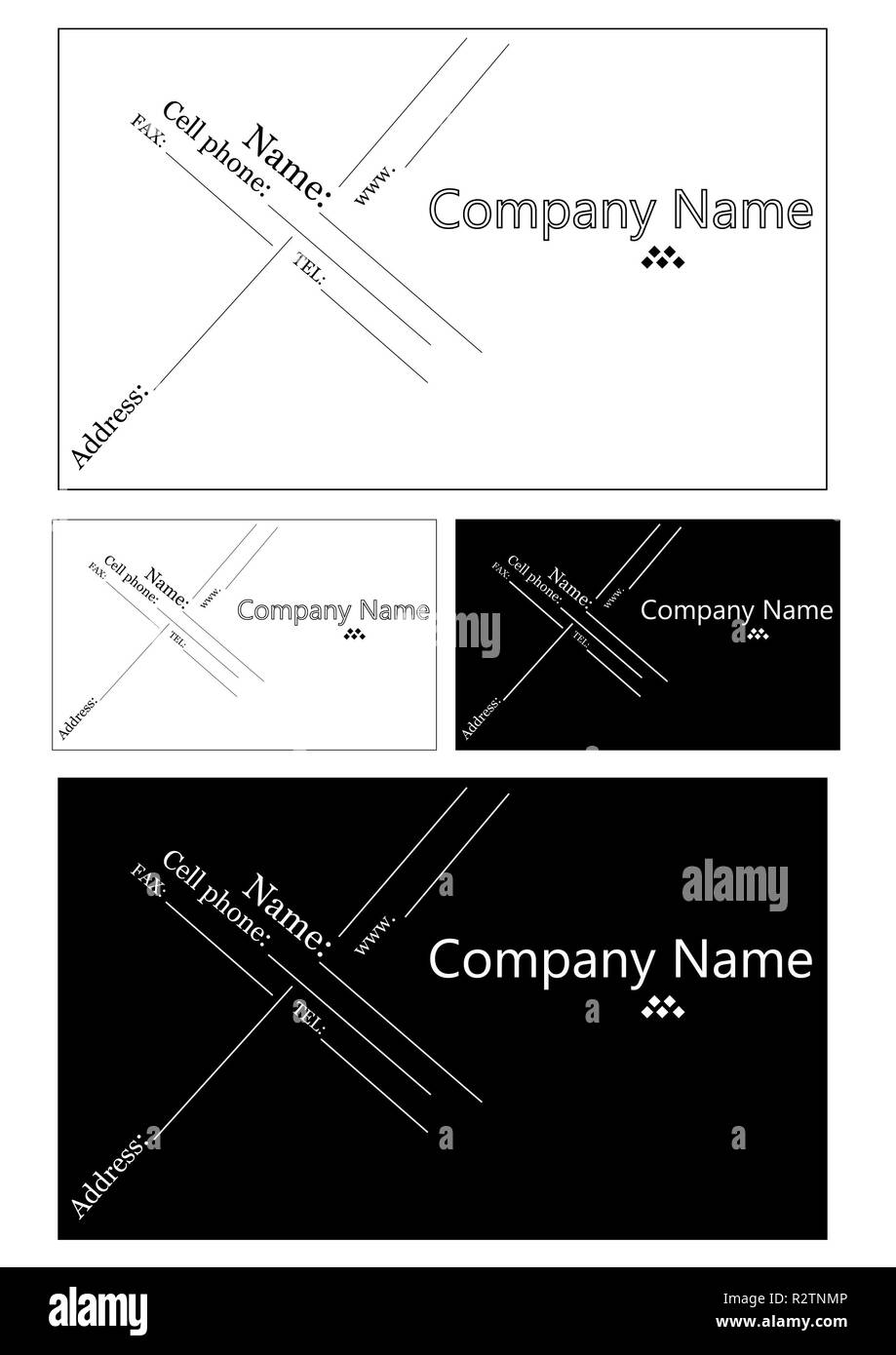 Abstract blue letterhead design template Black and White Stock Photos