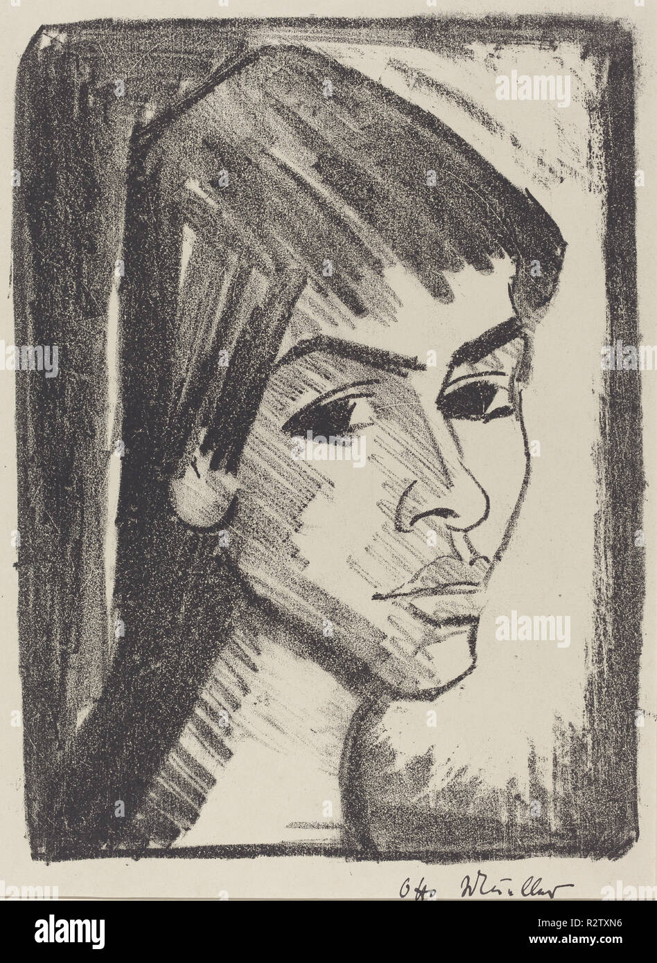 Irene Altman. Dated: 1921/1922. Medium: lithograph. Museum: National Gallery of Art, Washington DC. Author: Otto Müller. Stock Photo