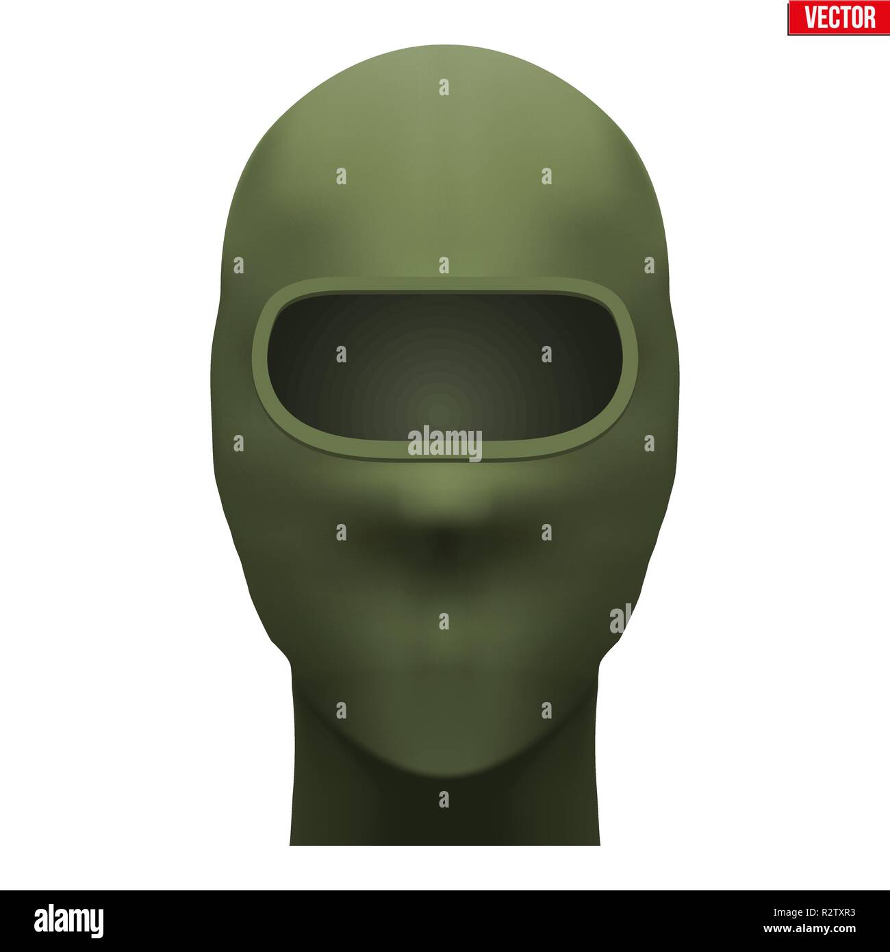Green Balaclava hunter mask Stock Vector