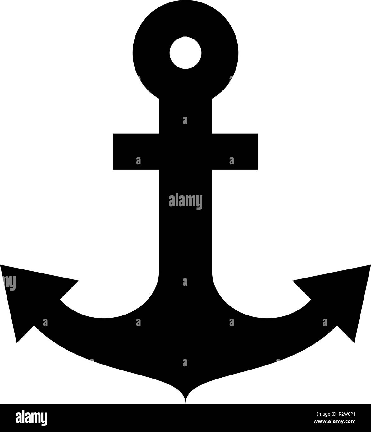 Ship anchor for marine nautical design icon black color vector I flat