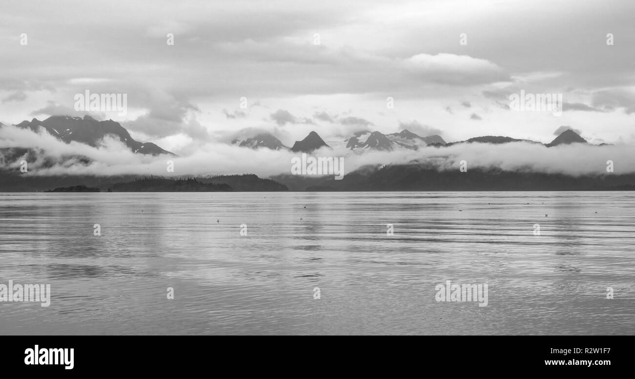 A view of the Kachemak Bay State Park from Homer Spit, Alaska Stock Photo