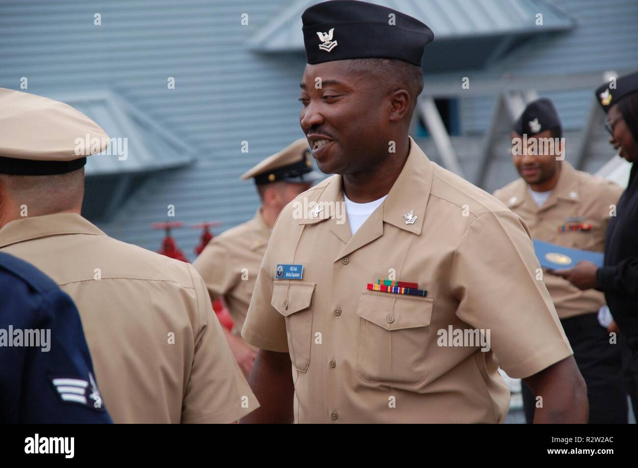 The Hampton Roads Naval Museum Proudly Hosted A Re Enlistment Ceremony This Afternoon Aboard The Uss Wisconsin Bb 64 Hm2 Bernard Akoli From The Uss Gerald R Ford Cvn 78 Proudly Held Up