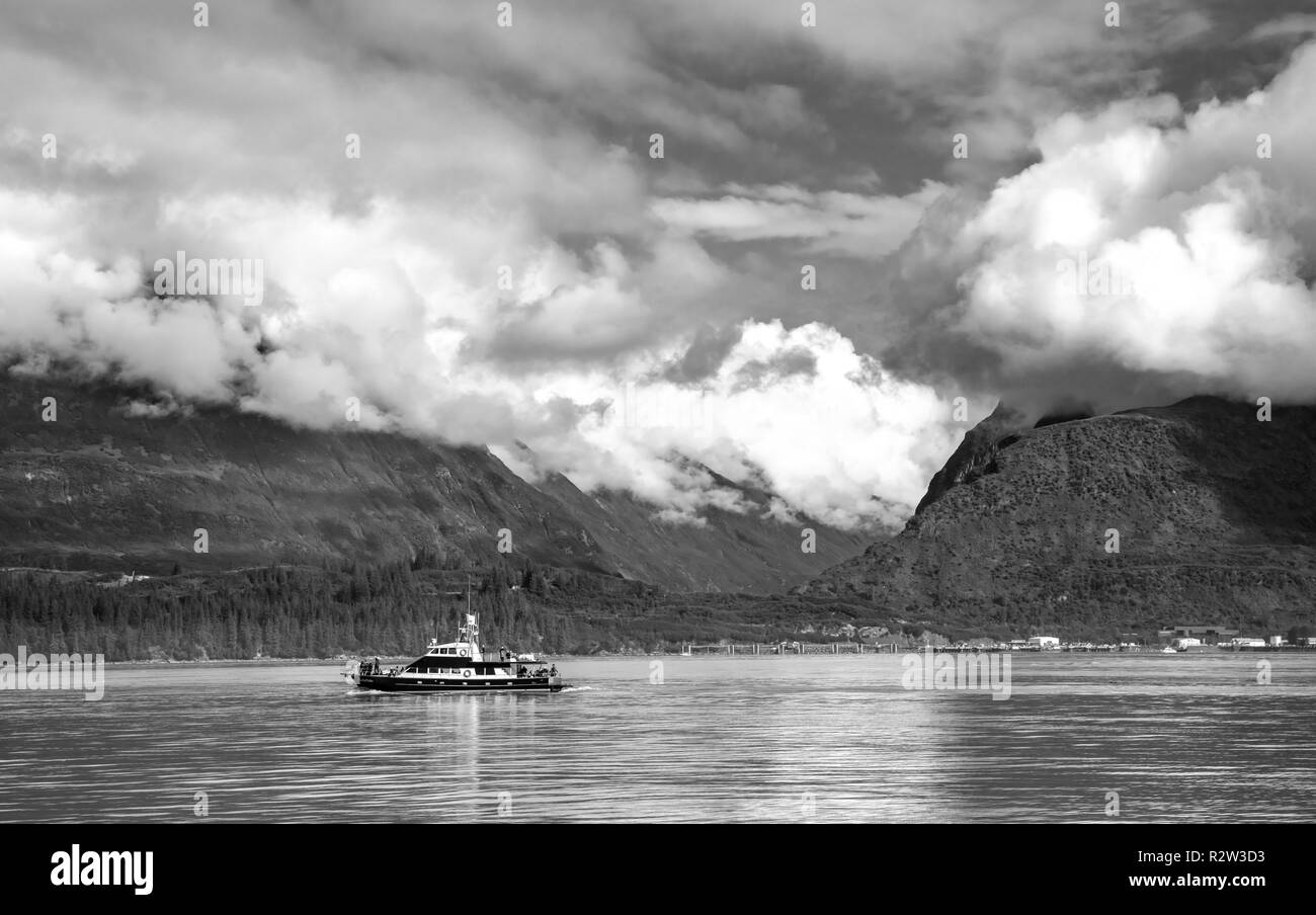 Valdez, AK - Aug 25, 2018: A view of the Valdez Harbor, Alaska Stock Photo