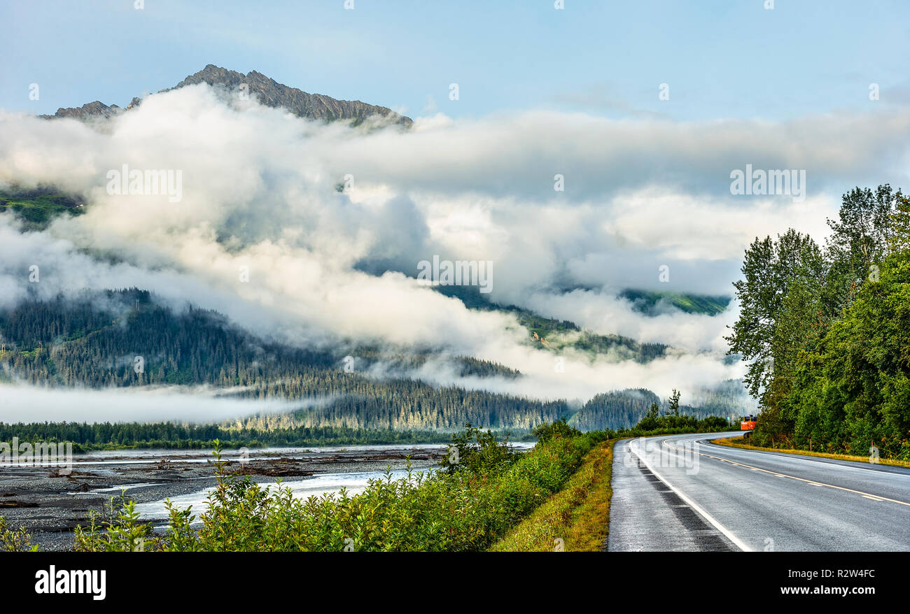 A view of the Richardson Highway near Valdez, Alaska Stock Photo Alamy