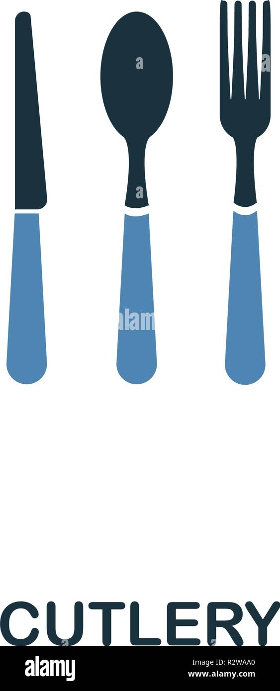 Cutlery icon. Two colors design style from meal icons collection. Simple illustration of cutlery icon Stock Vector