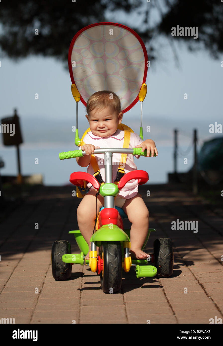 baby on bicycle Stock Photo Alamy