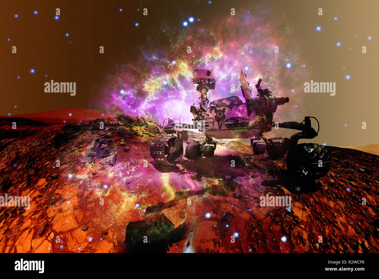 Planet Exploring Rover Curiosity rover exploring surface hi-res stock photography and images ...