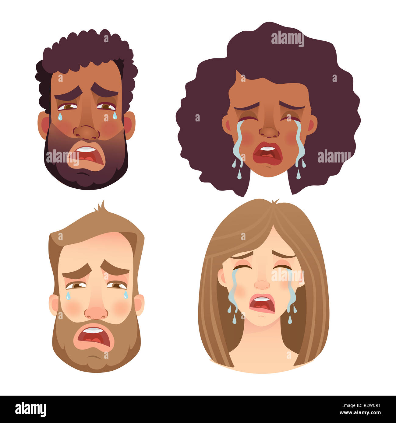 Face of man and woman. Emotions of woman face. Facial expression men