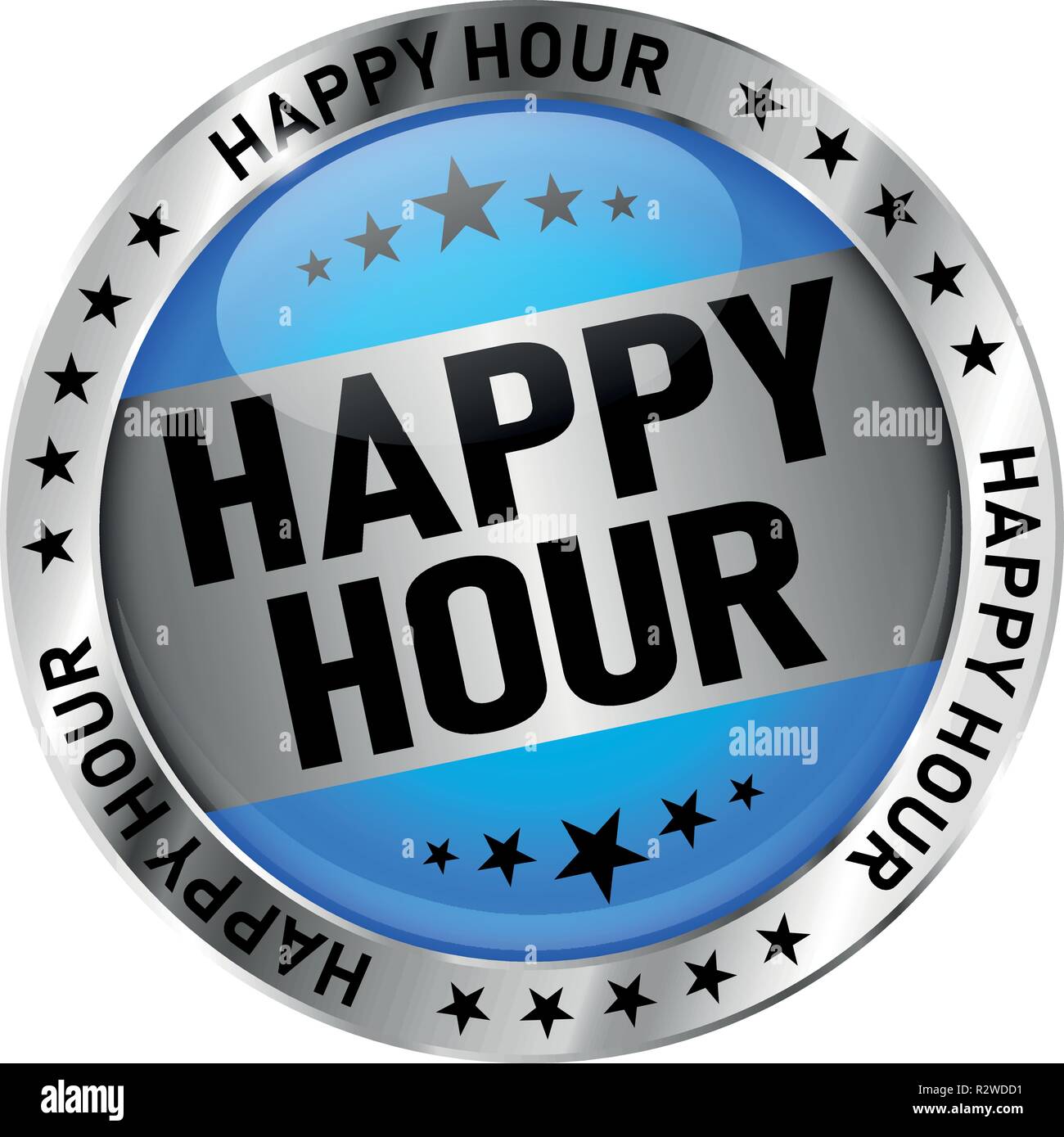 blue glossy speech bubble on white background Stock Vector
