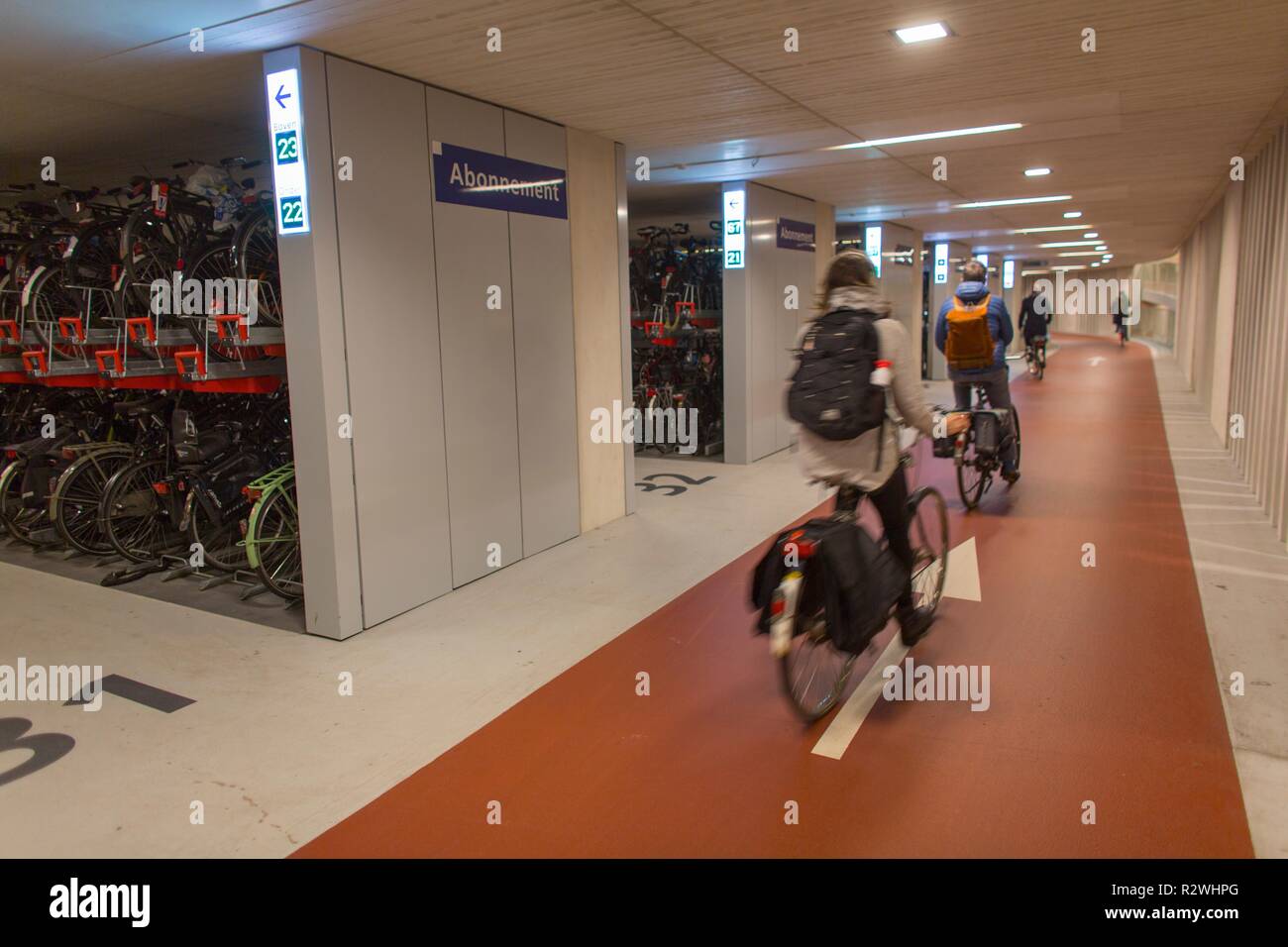 Bicycle parking garage at Utrecht Central Station. The biggest bike