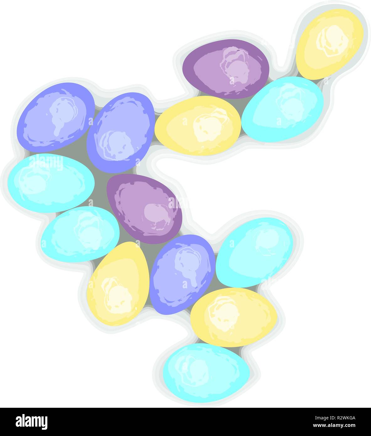 Vector easter illustration with colored eggs Stock Vector Image & Art ...
