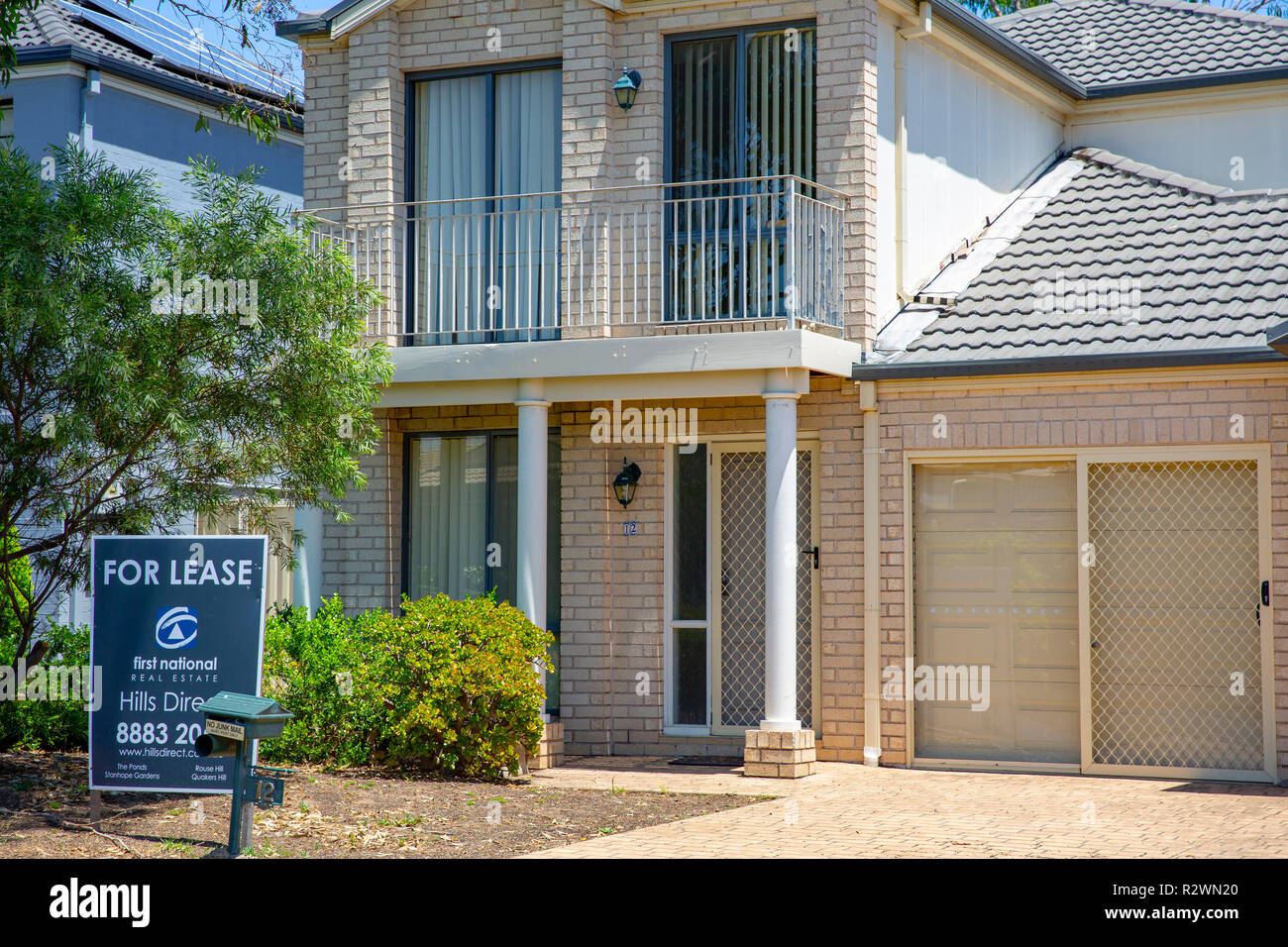Two storey house in the Sydney suburb of Parklea, available for lease