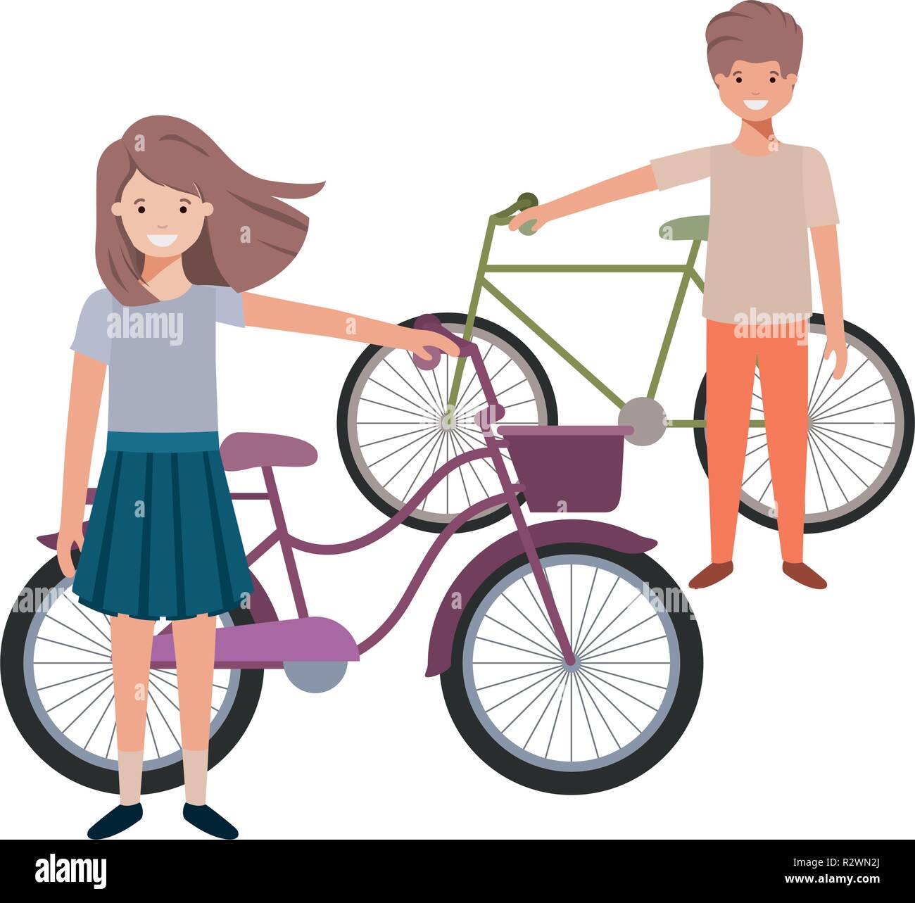children with bicycle avatar character Stock Vector Image & Art - Alamy