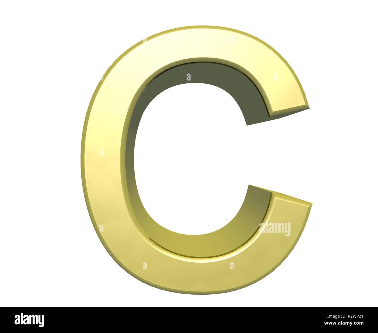 Golden letter c Cut Out Stock Images & Pictures - Alamy