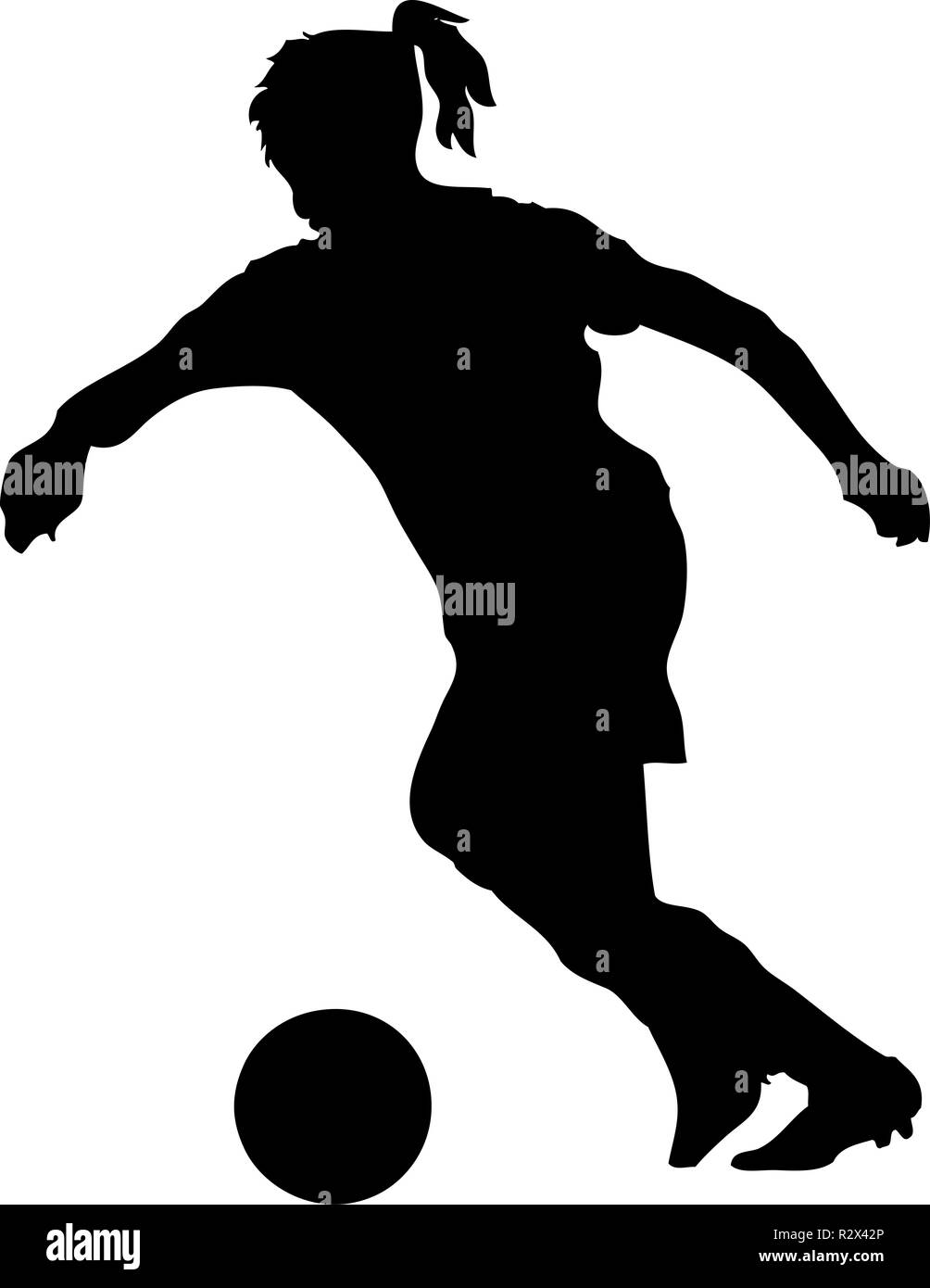 silhouette soccer player Stock Photo