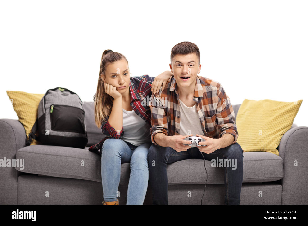 Having Fun at Home. Cheerful Black Teen Guy with Joystick Playing Online  Computer Games, Sitting on Couch Indoors Stock Image - Image of computer,  person: 227478857