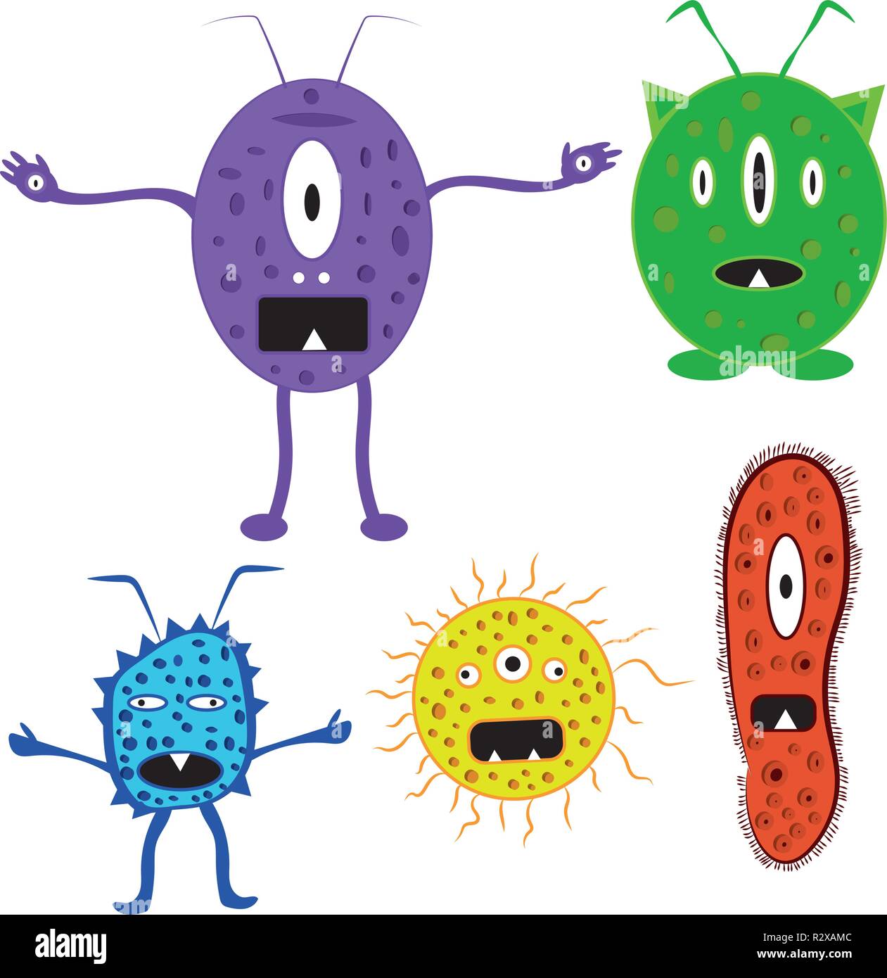 Funny and scary bacteria cartoon characters set isolated on white Stock Vector Image & Art - Alamy Funny and scary bacteria cartoon characters set isolated on white Stock Vector Image & Art - Alamy