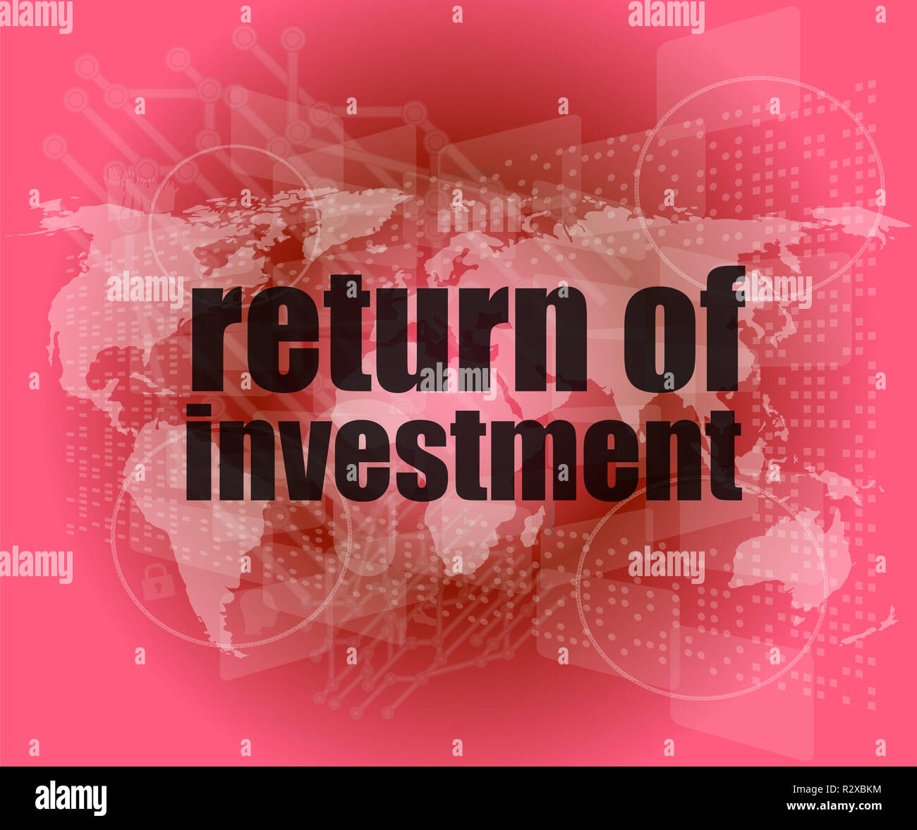business concept: words return of investment on digital background ...