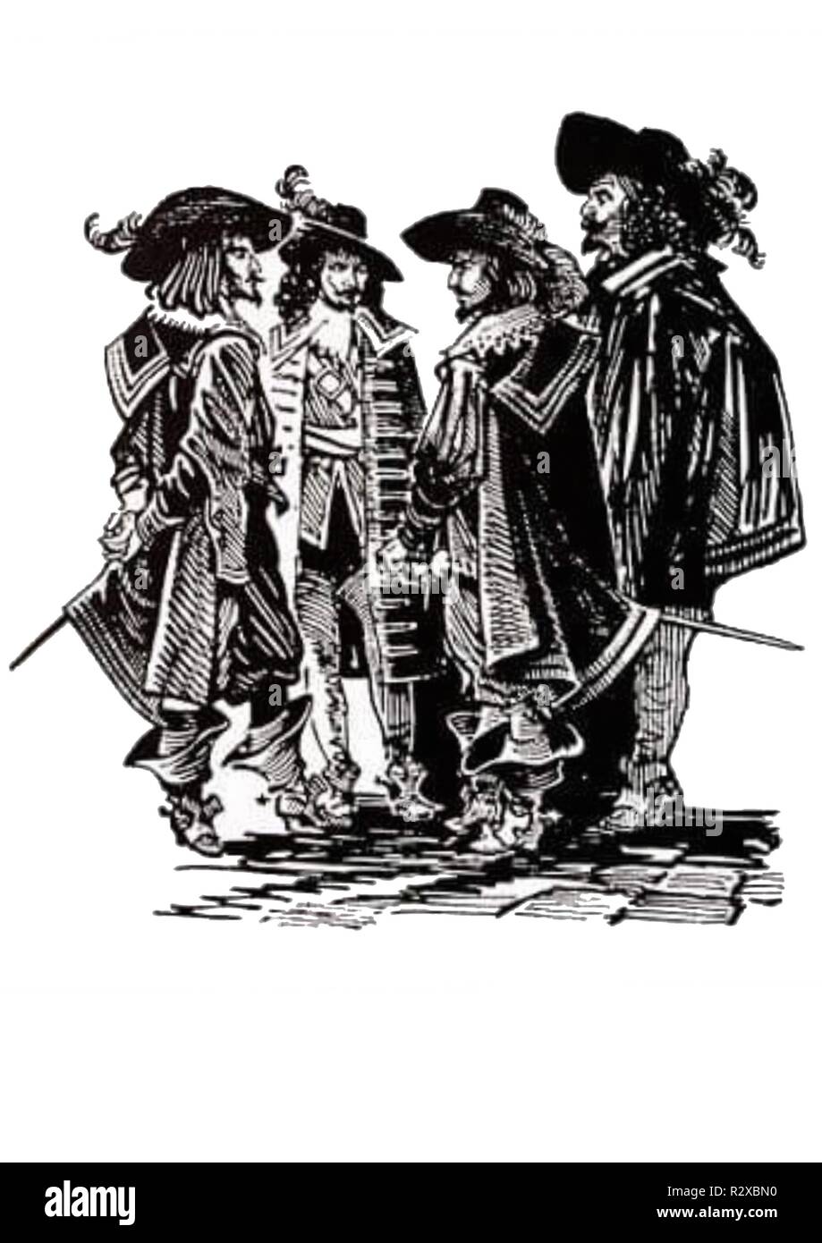 three musketeers vintage illustration Stock Photo