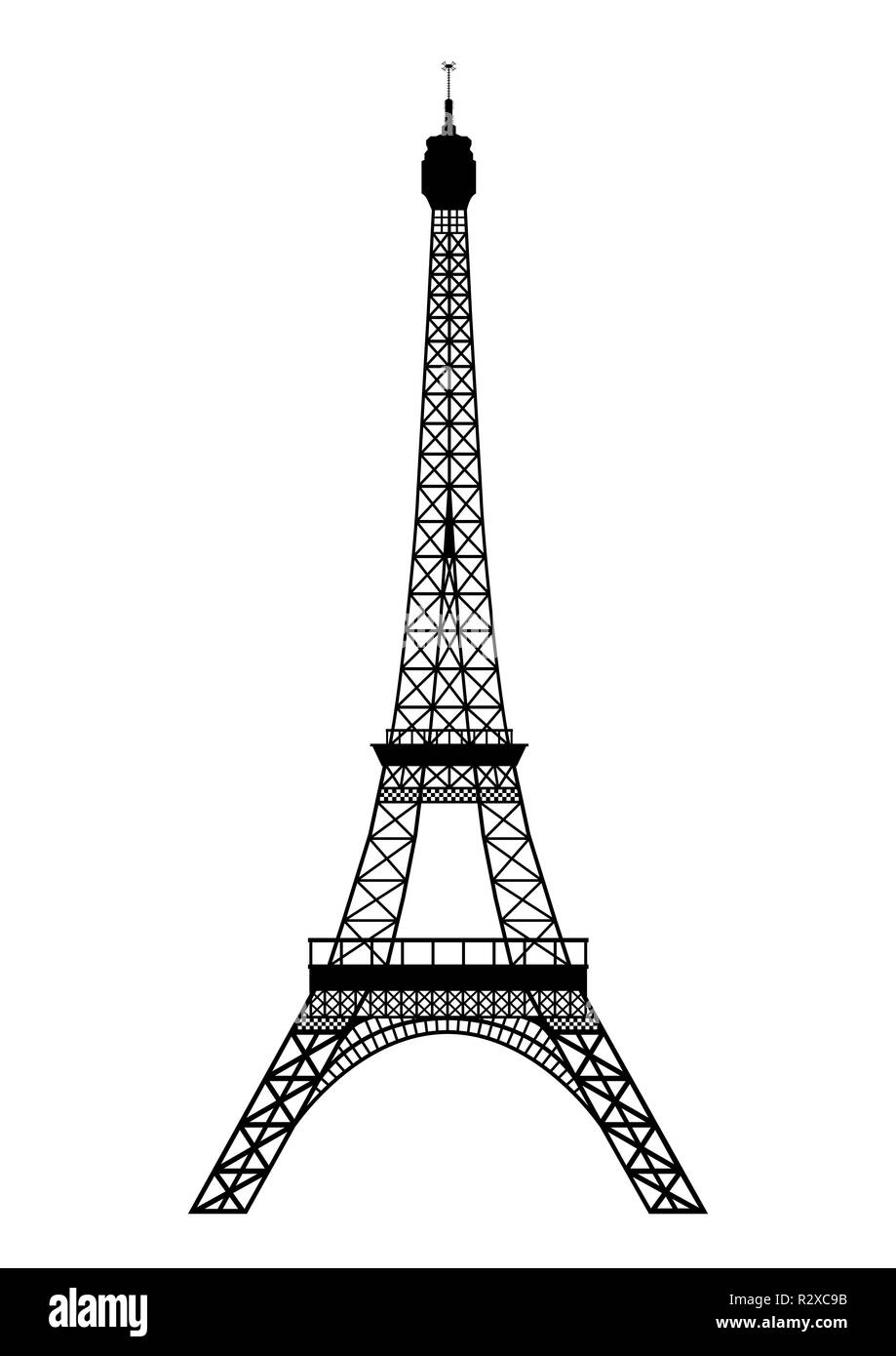Eiffel tower vector Black and White Stock Photos & Images - Alamy