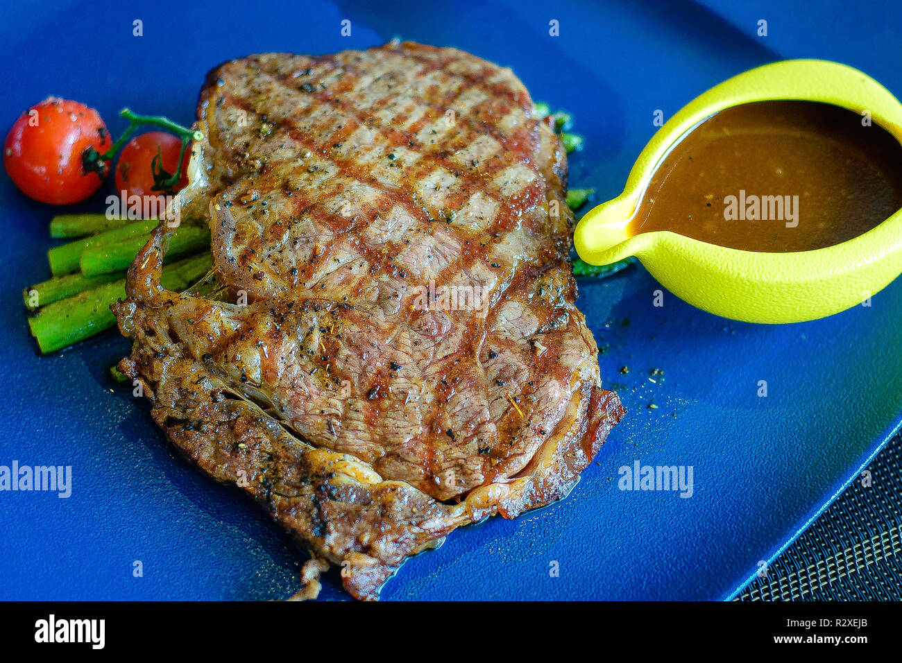 Australian Chilled Black Angus Beef Ribeye served with portobello ...