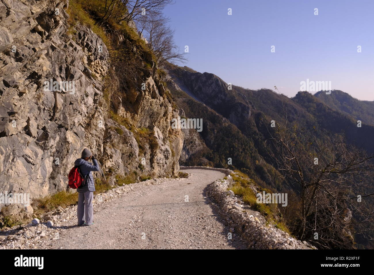 Unplugged: hiking on Monte Altissimo, Tuscany (Italy). Stock Photo