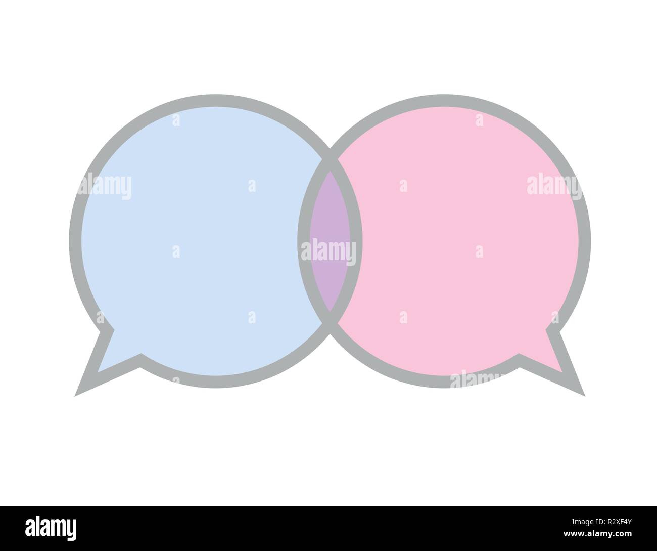 communication sign icon blue and pink speech bubble symbol vector illustration EPS10 Stock Vector