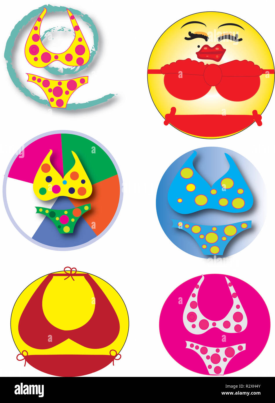 Collection of bikini emojis Stock Photo - Alamy